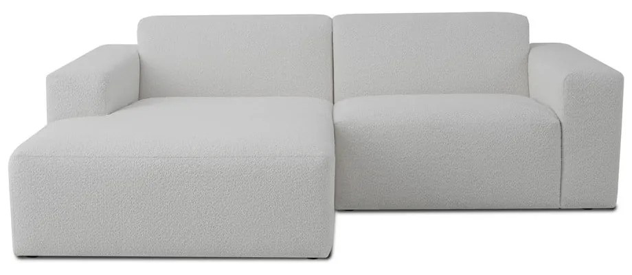 Divano angolare bianco in tessuto bouclé (angolo sinistro) Roxy - Scandic
