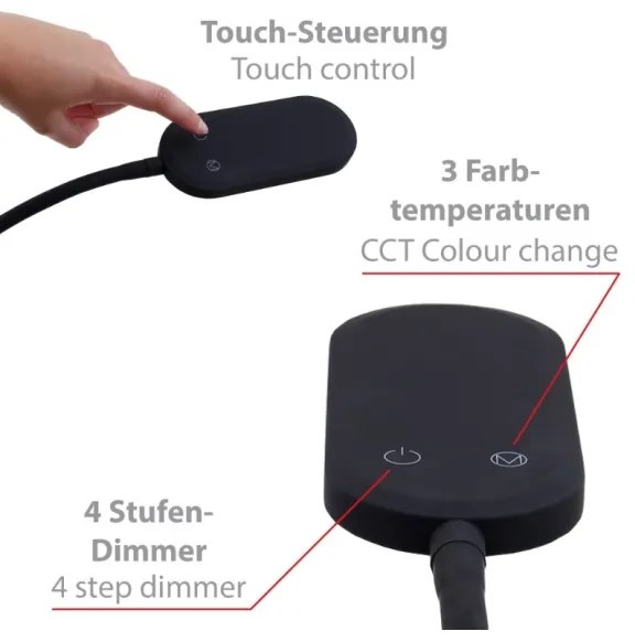 Briloner 1297-015 - Lampada da terra flessibile LED dimmerabile LED/6,6W/230V