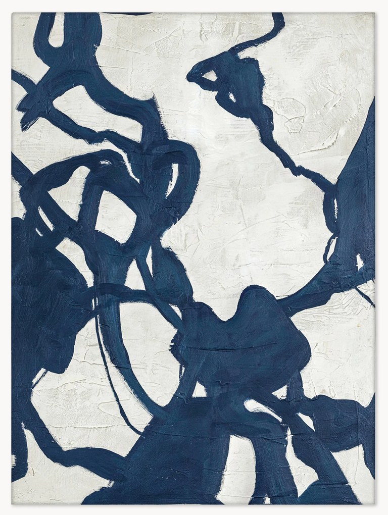 Quadro su tela dipinto a mano con cornice in legno Blueplay