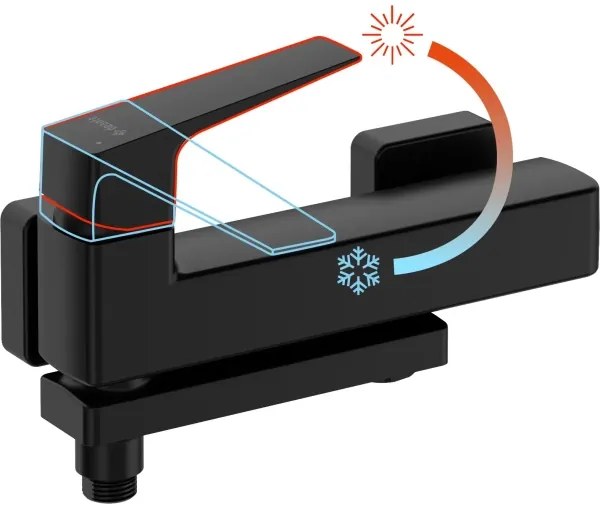 Deante BQL_N12M - Miscelatore per vasca pieghevole BLUR nero