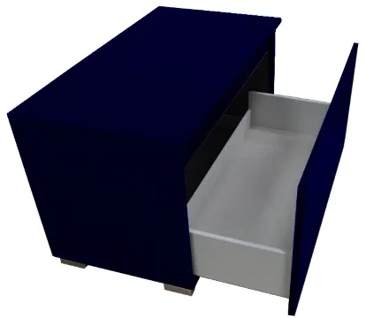 Cassa Panca con cassettone in legno 81 cm BLU