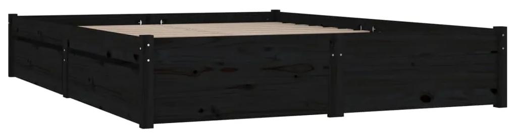 Giroletto con cassetti nero 140x200 cm