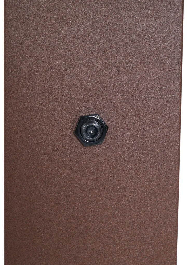 Lampada da esterno industriale color marrone ruggine con vetro fumé 70 cm con sensore crepuscolare IP44 - Denmark