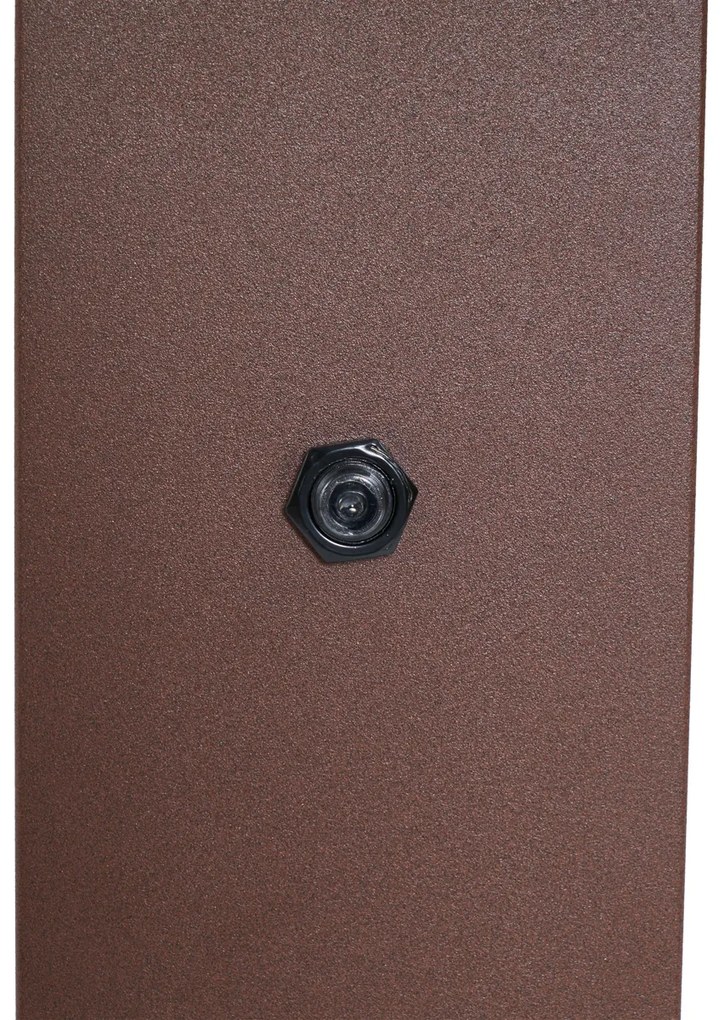 Paletto da esterno industriale marrone ruggine con vetro fumé 70 cm con sensore crepuscolare IP44 - Denmark