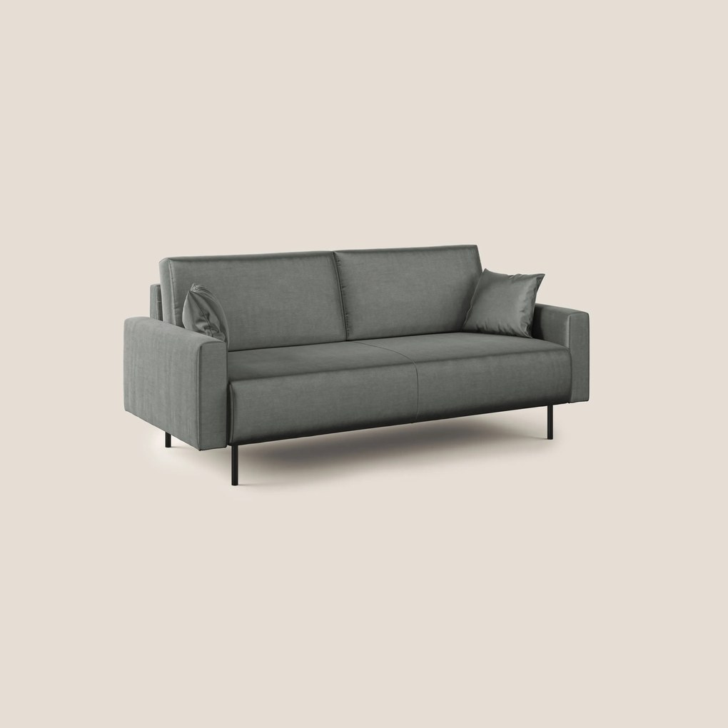 Arthur divano moderno in velluto morbido impermeabile T01 grigio chiaro