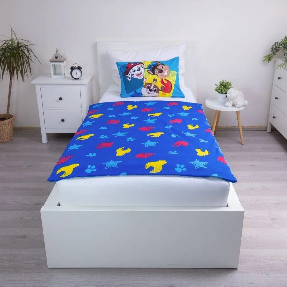 Set copripiumino e federa da bambini blu in cotone per culla 100x135 cm Paw Patrol "Pawsome days ahead" – Jerry Fabrics