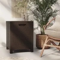 Baule da Giardino 39x39x46 cm in Rattan PP Marrone 318234