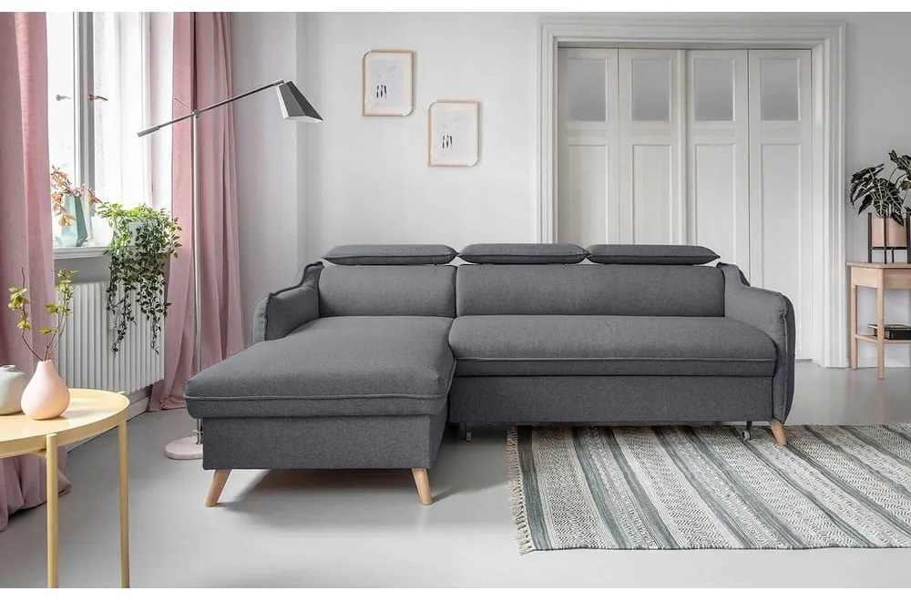 Divano letto angolare grigio scuro (angolo sinistro) Sweet Harmony - Miuform
