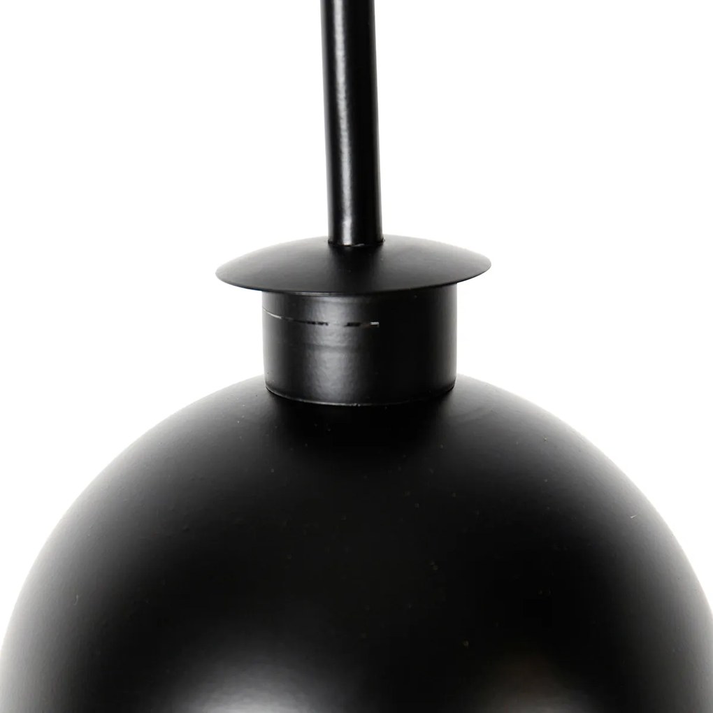 Lampada da terra industriale nera con ottone 2 luci - Haicha