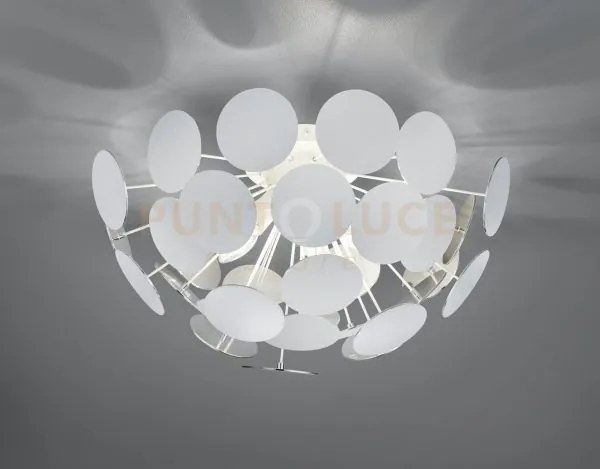 Discalgo plafoniera sfera tondi metallo bianco opaco + argento d. 5...