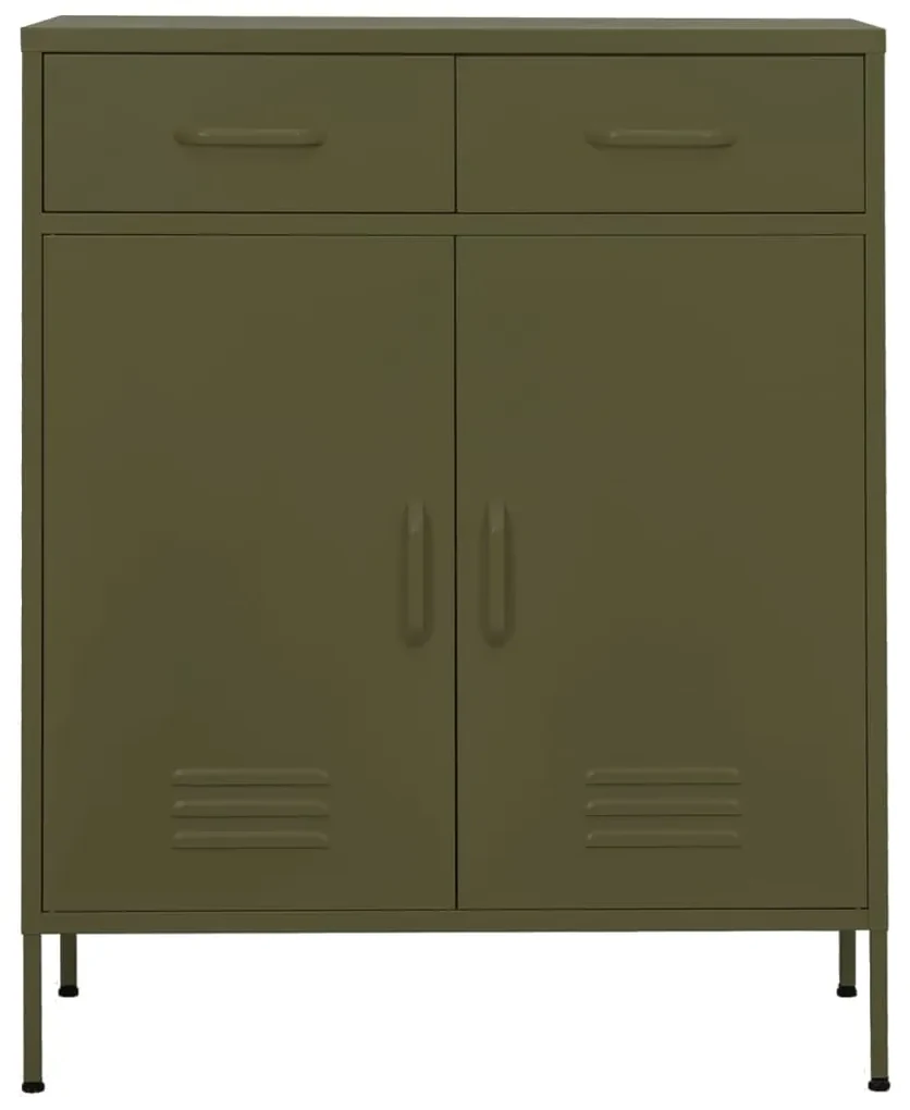 Armadietto verde oliva 80x35x101,5 cm in acciaio