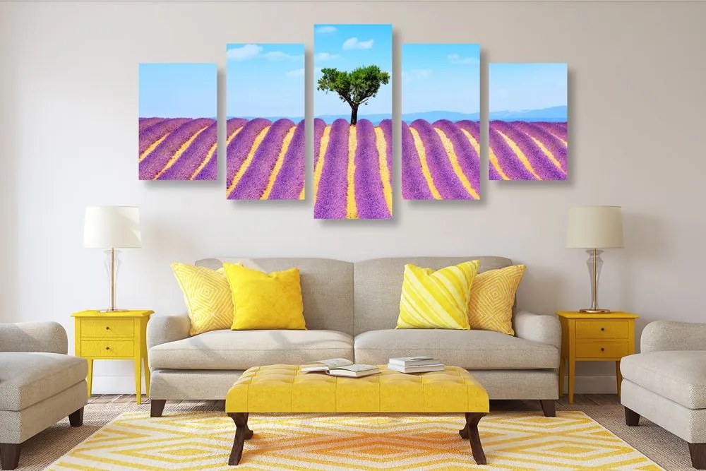Quadri 5 pezzi – Campo di lavanda provenzale
