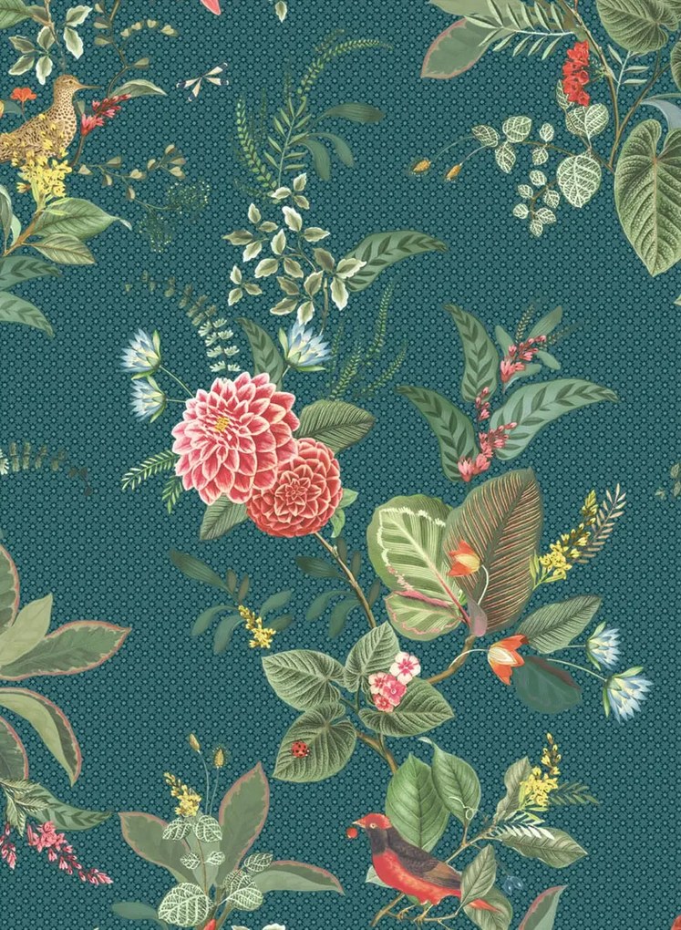 Florale Tapete Floris von Eijffinger - Blau