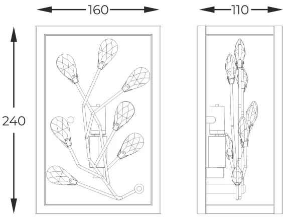 Zuma Line W0578-01A-B5TF - Applique SPRING 1xG9/33W/230V nero/oro