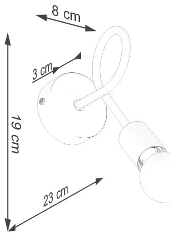 Sollux SL.1454 - Applique LEVAR 1xE27/15W/230V nero
