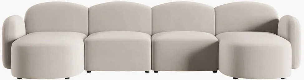 Divano 6 posti Blair in velluto - L354 cm