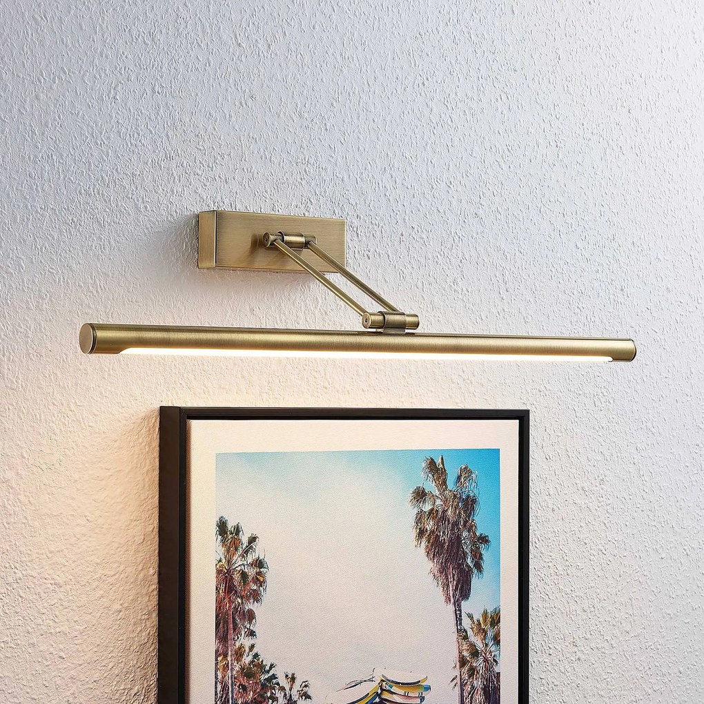 Lucande lampada LED per quadri Dimitrij, ottone, metallo, 54 cm Dimitrij, Bronzo / Ottone antico, Soggiorno / Sala da pranzo, Metallo, Antico, Applique