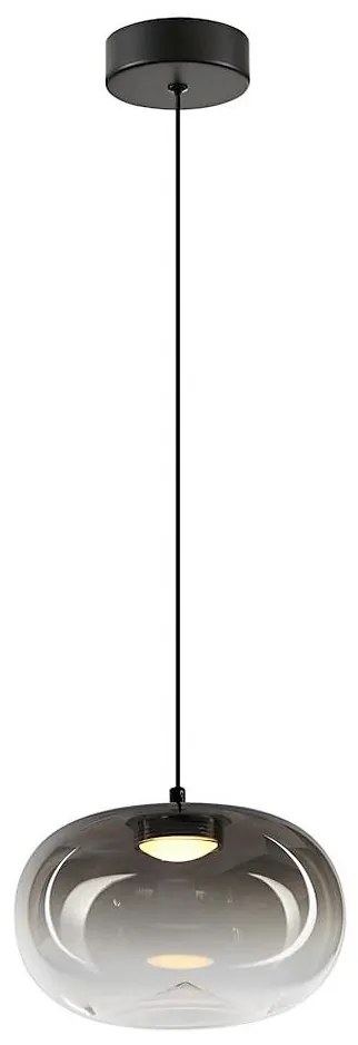 Lampadario LED a sospensione con filo VASO LED/4W/230V diametro 18 cm nero/fumé