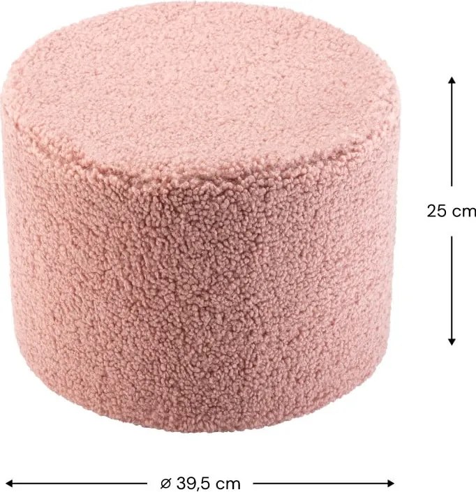 Pouf per bambini rosa con rivestimento in bouclé – Wigiwama