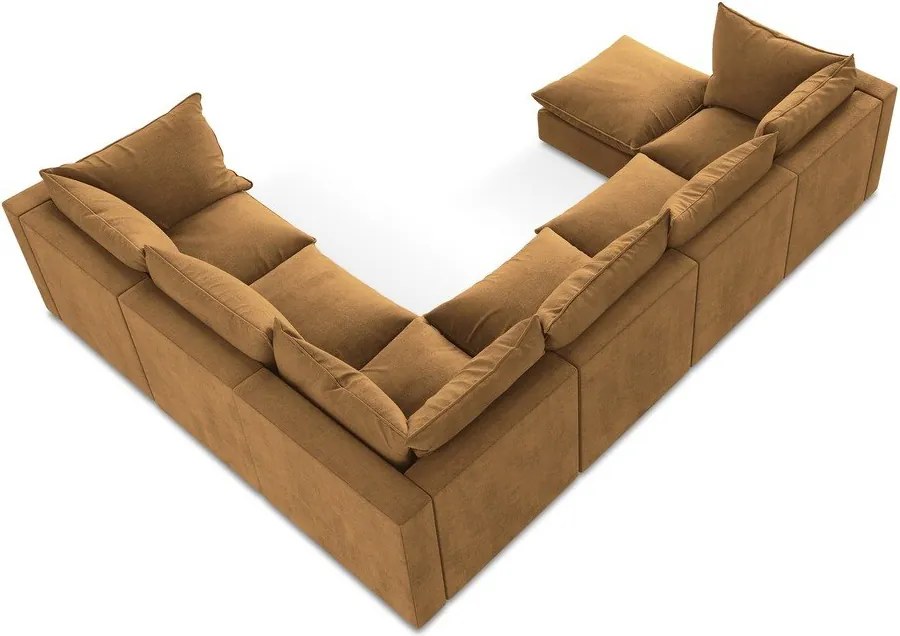 Divano angolare color terracotta (con penisola a destra/a U) Manao – Makamii