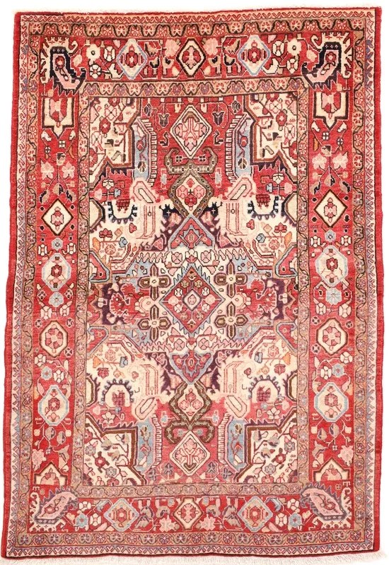 Sarouk Tappeto persiano 110x160 Rosso (Iran) Annodato A Mano