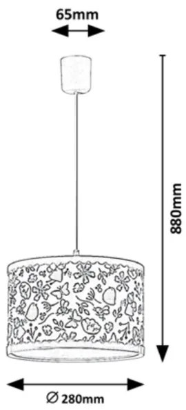 Rabalux - Lampadario a sospensione per bambini 1xE27/40W/230V rosa