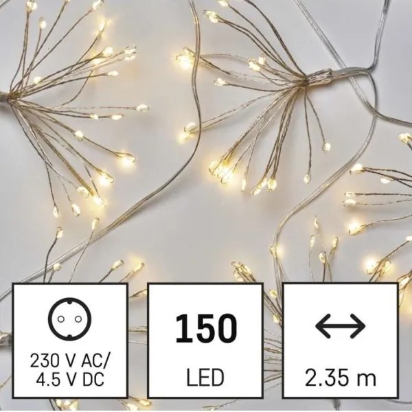 Catena di Natale LED 150xLED/5,35m bianco caldo