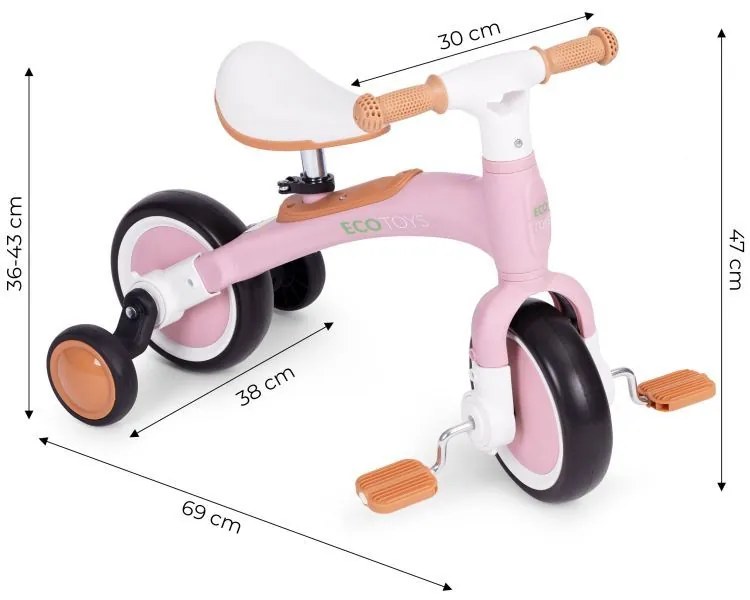 Scooter con pedali rosa