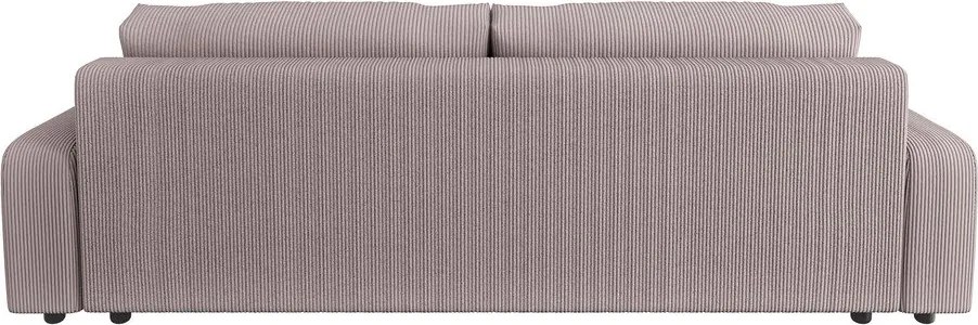 Divano rosa chiaro allungabile/con contenitore con rivestimento in velluto a coste 234 cm Sara – Ropez