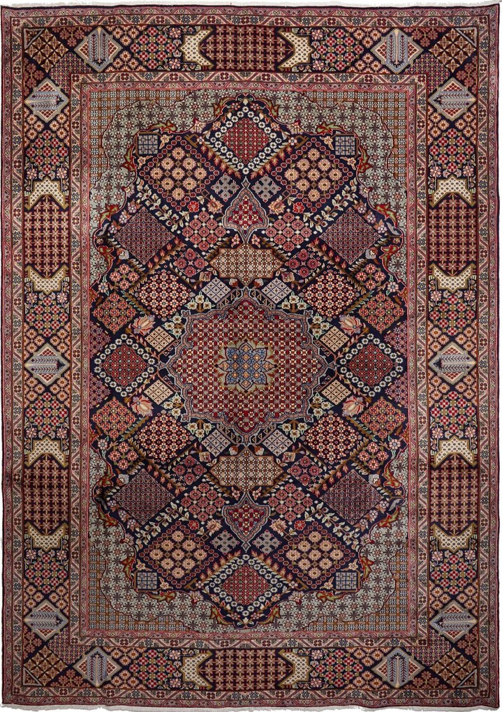 Najafabad Tappeto 310 x 430 Blu (Iran) Annodato A Mano