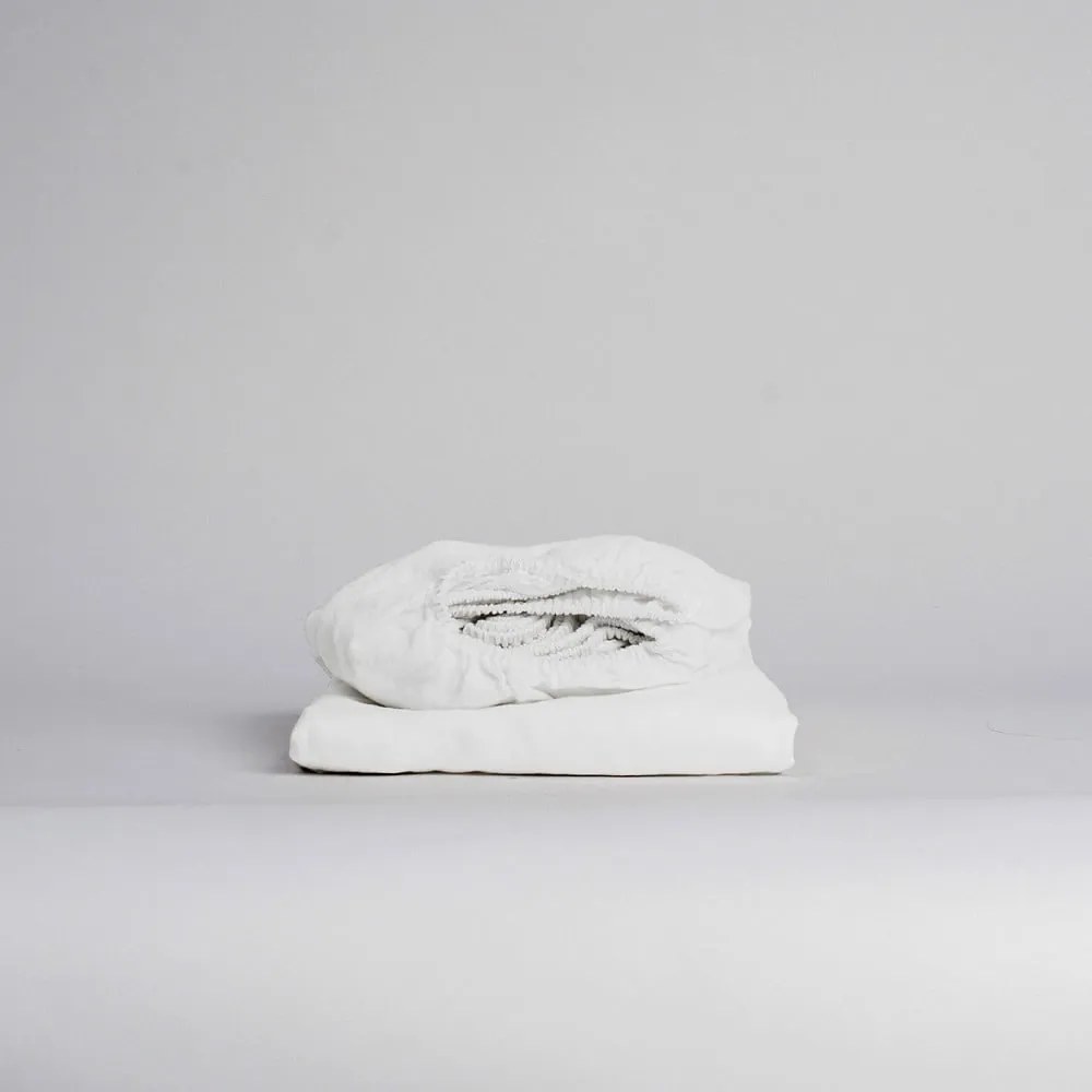 Lenzuolo bianco in lino con angoli 180x200 cm - Linen Tales