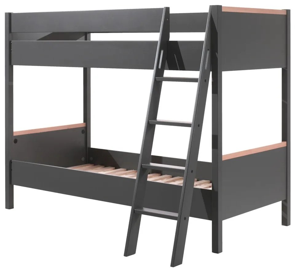 Letto a castello grigio scuro per bambini 90x200 cm London - Vipack