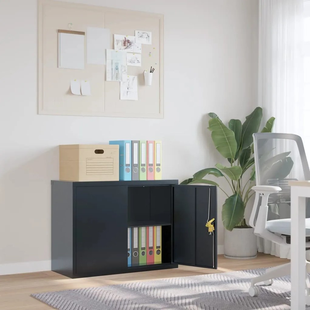 Armadio Classificatore Antracite 90x40x70 Cm İn Acciaio /