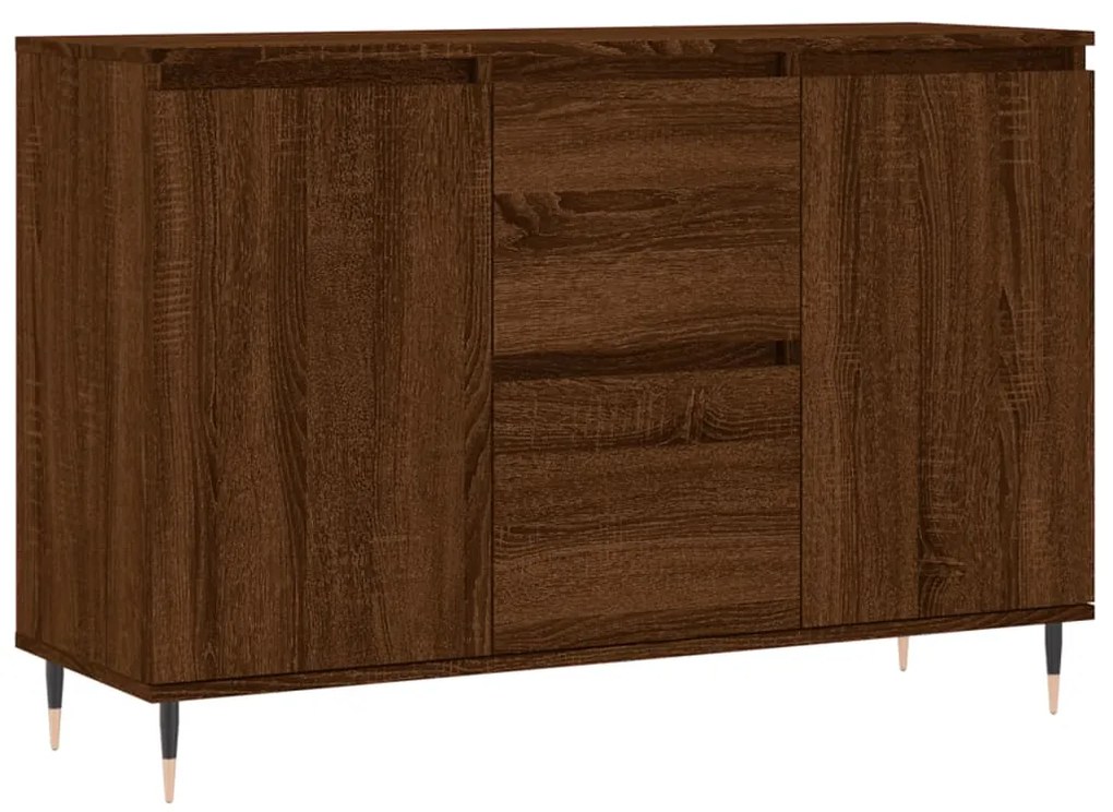 Credenza rovere marrone 104x35x70 cm in legno multistrato