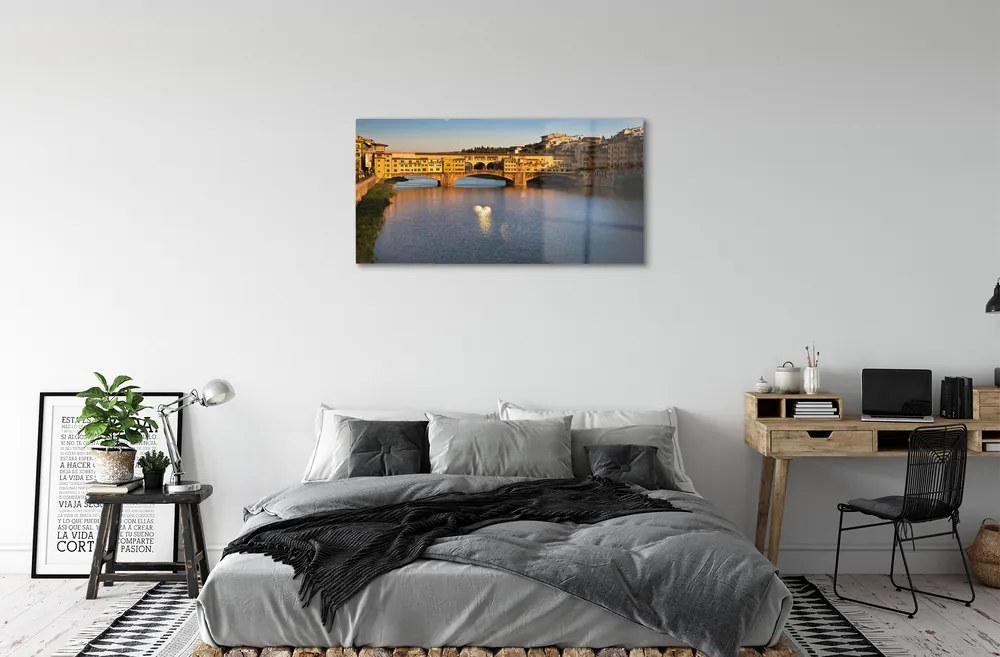 Quadro acrilico Italia Sunrise Bridges 100x50 cm