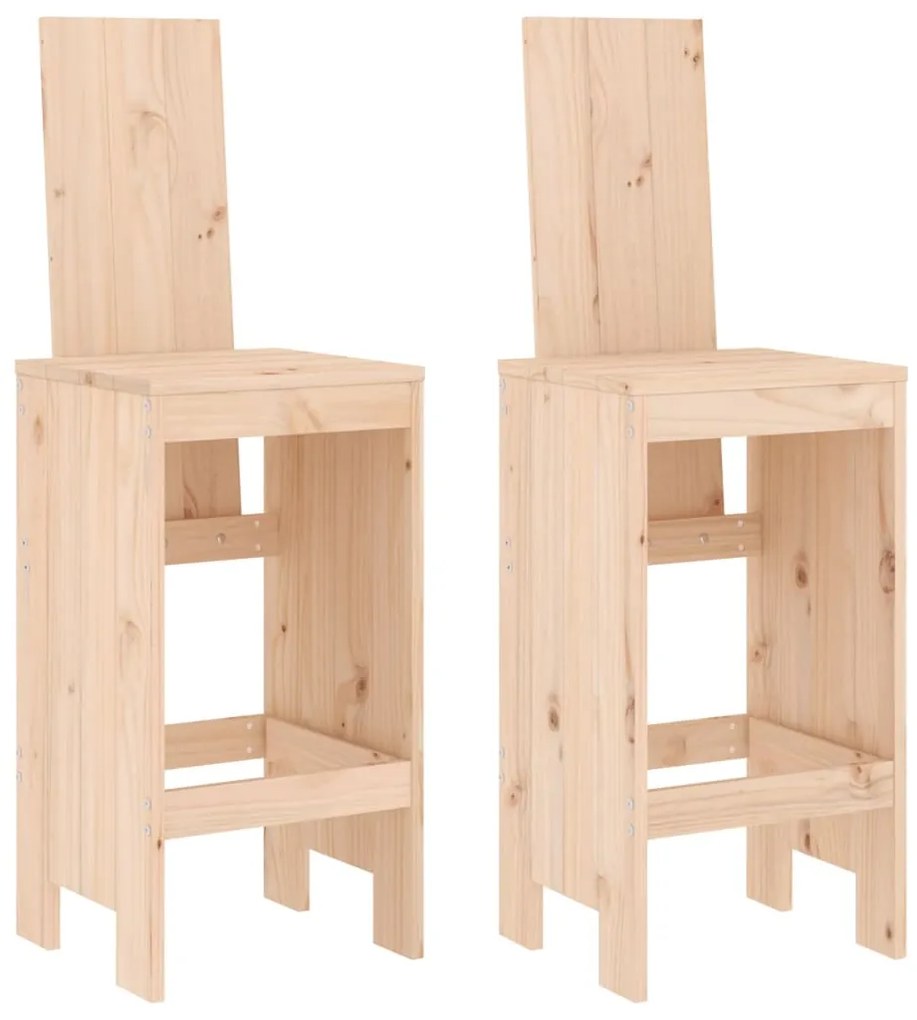 Sgabelli da bar 2 pz 40x42x120 cm in legno massello di pino