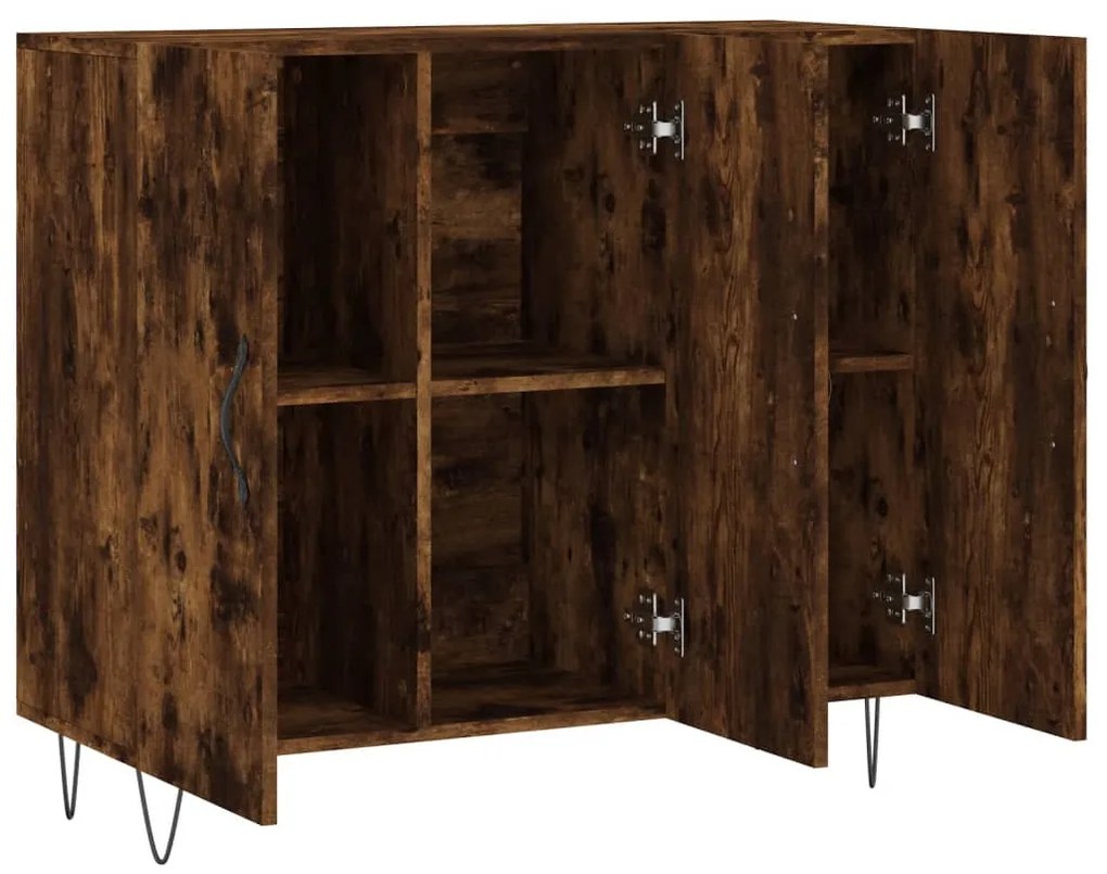 Credenza rovere fumo 90x34x80 cm in legno multistrato