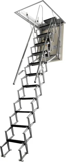 Scala retrattile in alluminio 8 gradini,