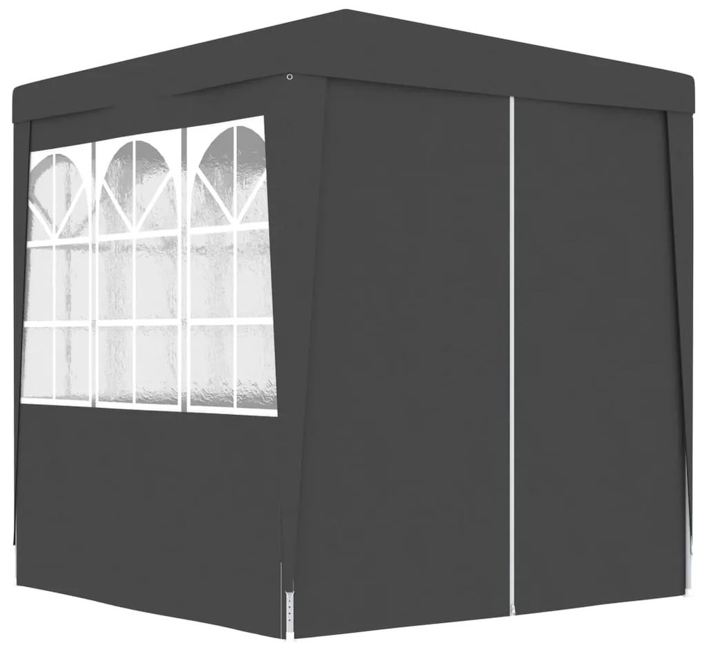 Gazebo Professionale Con Pareti 2x2 M Antracite 90 G/m² /