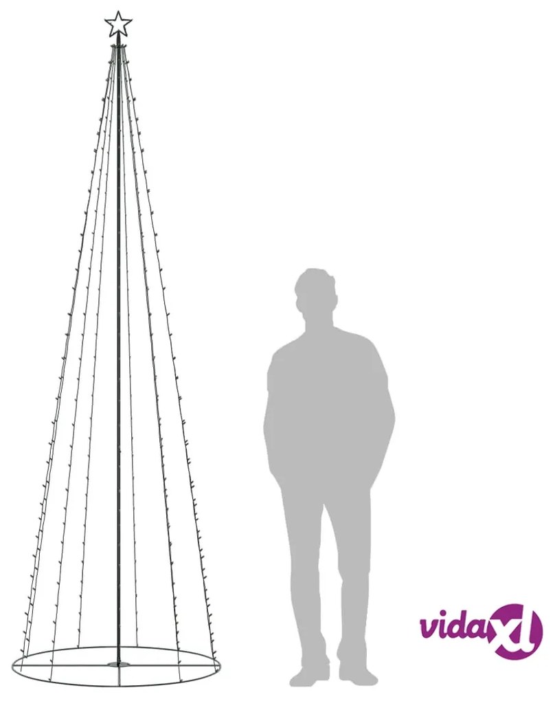 vidaXL Albero di Natale a Cono con 330 LED Colorato 100x300 cm