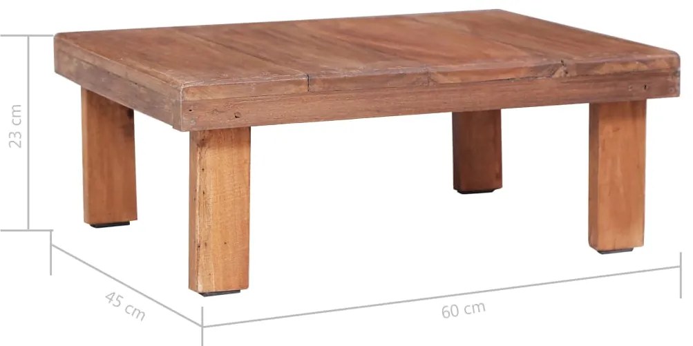 Tavolino da salotto 60x45x23 cm in legno massello di mogano