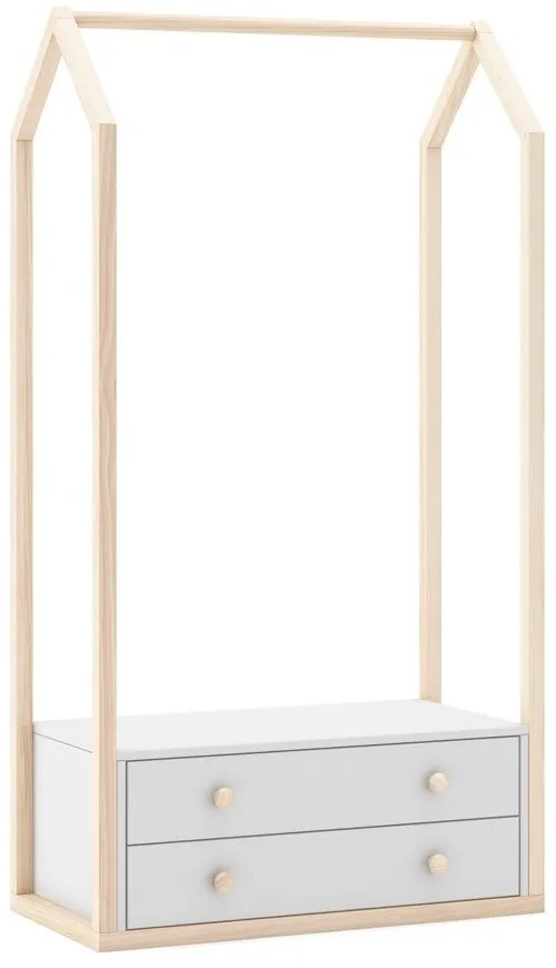 Armadio a giorno bianco per bambini 80x170 cm Esteban - Marckeric