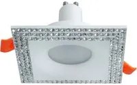 Faretto bianco brillantini incasso moderno quadrato lampada LED 5W GU10 cucina luce 4000k