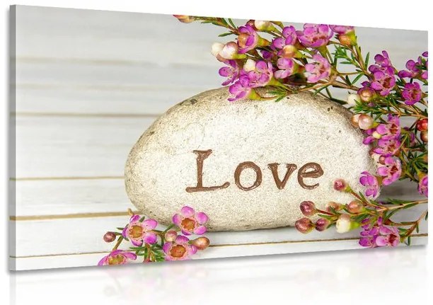 Stampa su tela – Con scritta su pietra Love