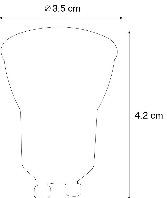 Set di 5 lampadine LED GU10 dimmerabili 35mm 3W 220 lm 2700K