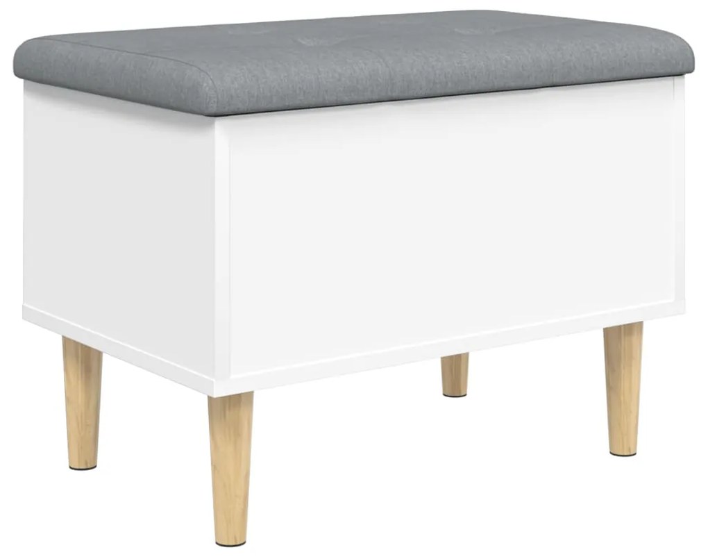 Panca portaoggetti bianca 62x42x46 cm in legno multistrato
