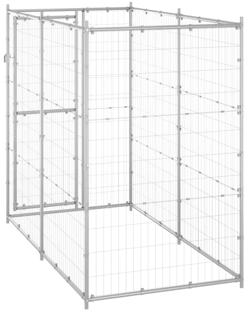 Gabbia per cani da esterno in acciaio zincato 110x220x180 cm