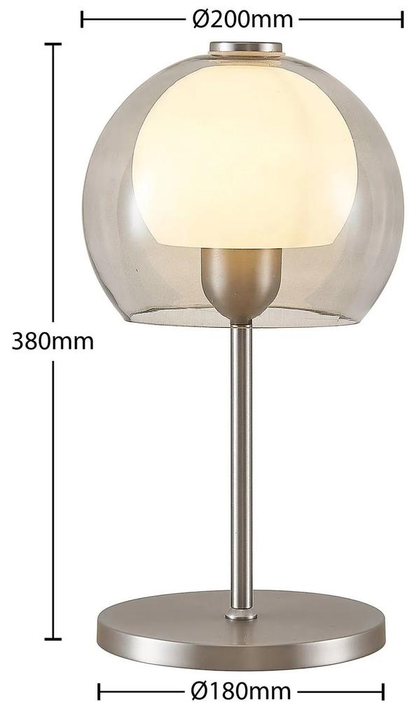 Lucande Kaiya lampada da tavolo paralume di vetro