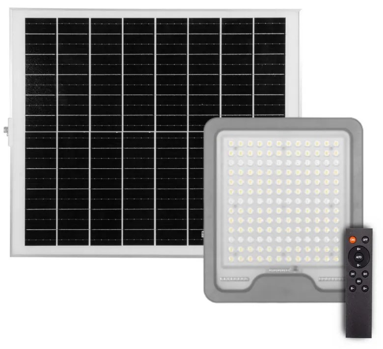 Faro LED Solare 300W IP66, Telecomando Incluso 4.500 lumen - SERIE PRO Colore Bianco Naturale 4.000K