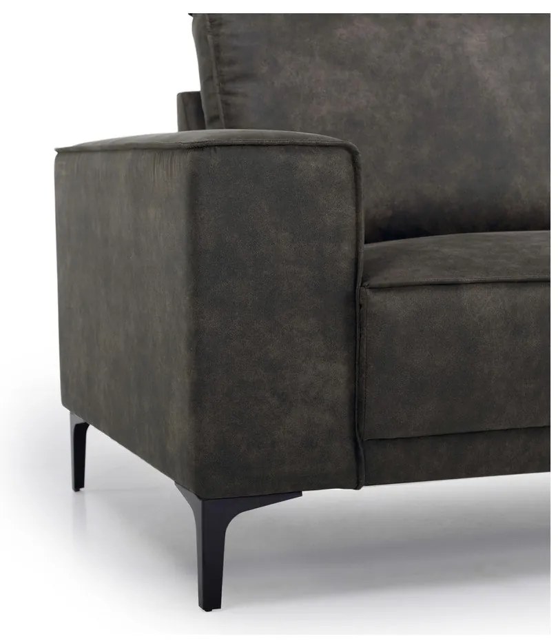 Poltrona in similpelle nera e grigia Copenhagen - Scandic